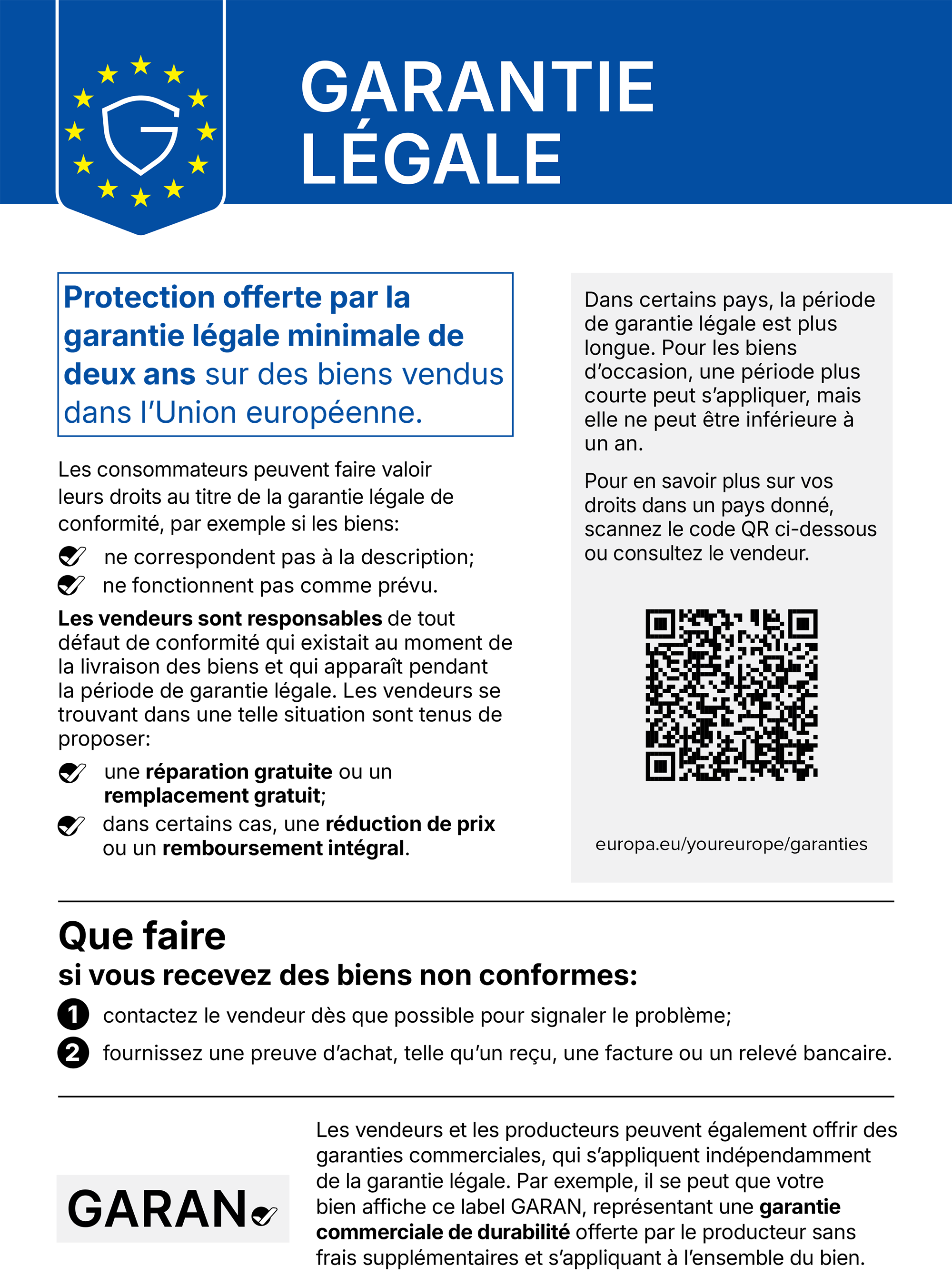 Signifie garantie l�gale