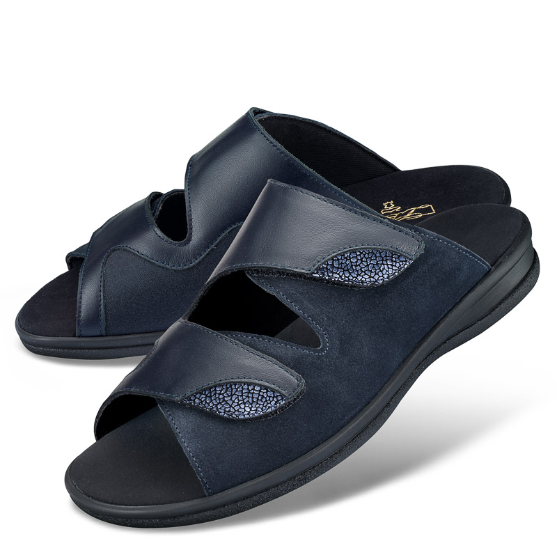 Chaussures de confort LadySko : modle Dina, bleu fonc
