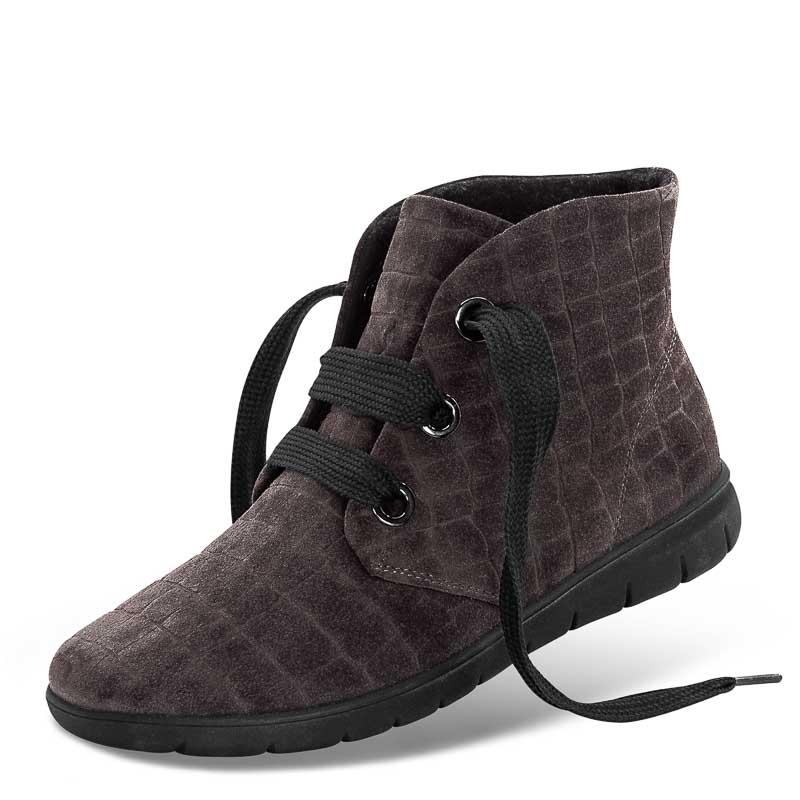 Chaussure confort Helvesko : ANGELINA, gris (cuir nubuck)