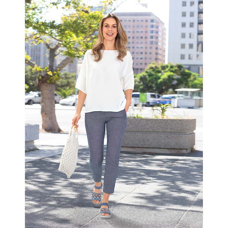 Chaussure confort Helvesko : ROMILLA, coloris jean Image 3
