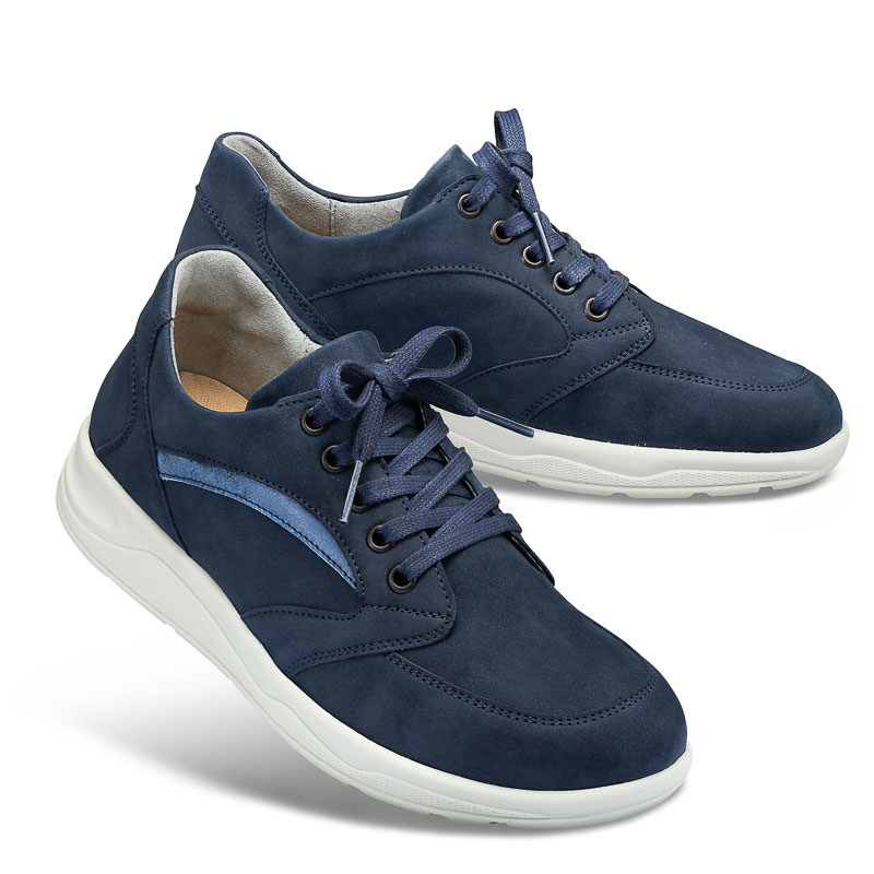 Chaussure confort LadySko : MIA, bleu (cuir nubuck)