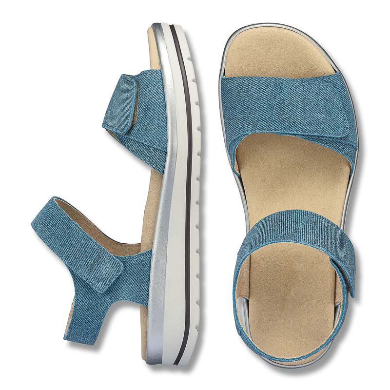 Chaussures de confort Helvesko : modle Lexie, coloris jean Image 2