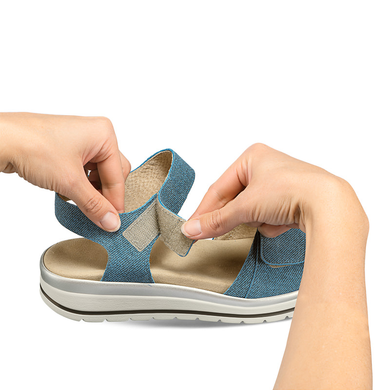 Chaussures de confort Helvesko : modle Lexie, coloris jean Image 4