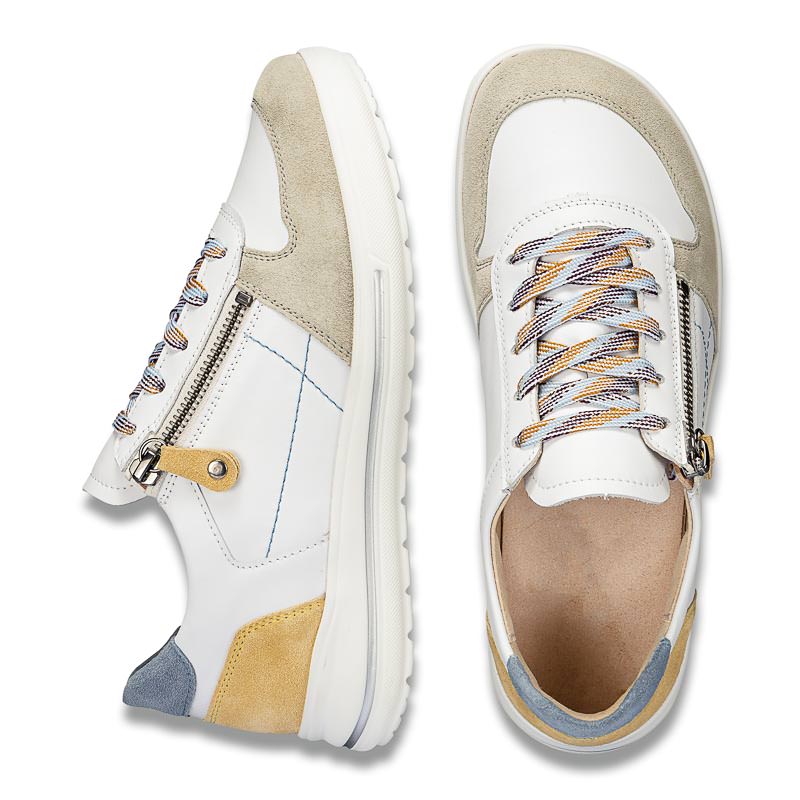 Chaussures de confort Helvesko : modle Heather, blanc/jaune Image 2