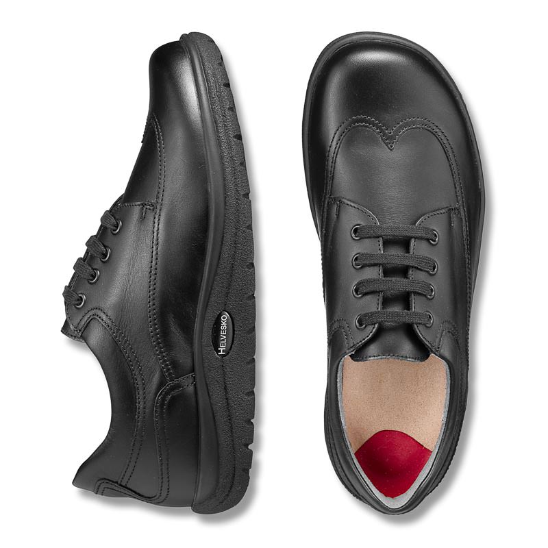 Chaussures de confort Helvesko modele Douglas noir Chaussures homme
