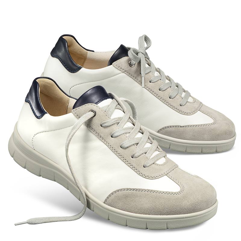 Chaussures de confort Helvesko : modèle Axel, blanc/beige