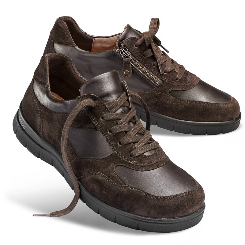 Chaussures de confort Helvesko : modle Liam, marron fonc