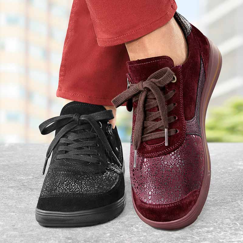Chaussures de confort Helvesko : modle Erna, aubergine Image 3