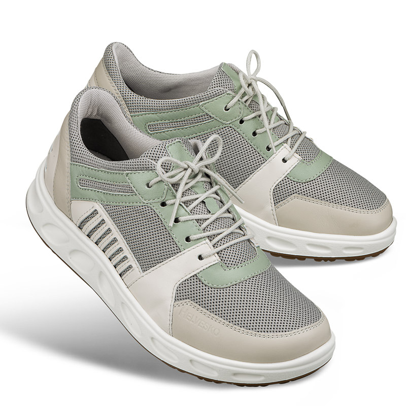 Chaussures de confort Helvesko : mod�le Jet, gris/menthe