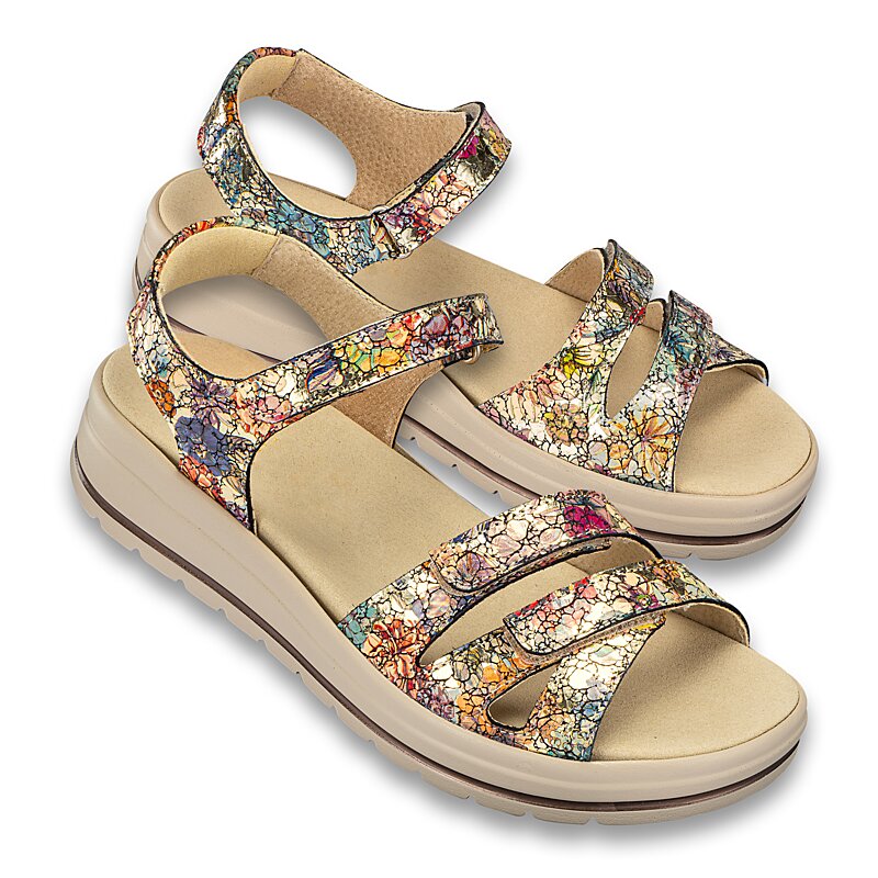 Chaussures de confort Helvesko : mod�le Bezi, coloris or multi