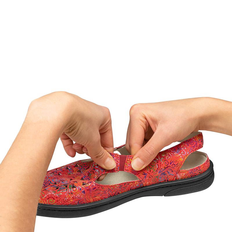 Chaussures de confort Helvesko : modle Via, rouge multi Image 4