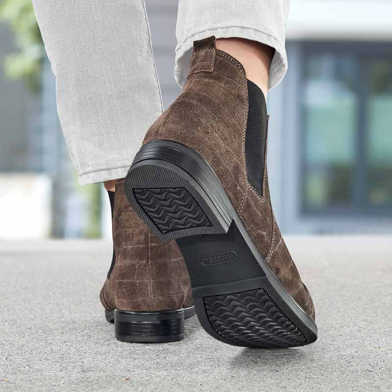 Chaussure confort Helvesko : ALLEN, gris/marron (cuir velours) Image 3