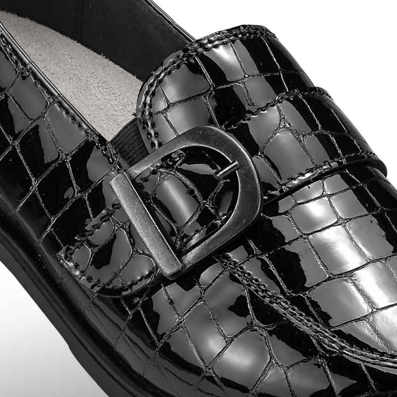Chaussure confort Helvesko : GOTHA, noir (cuir vernis) Image 2