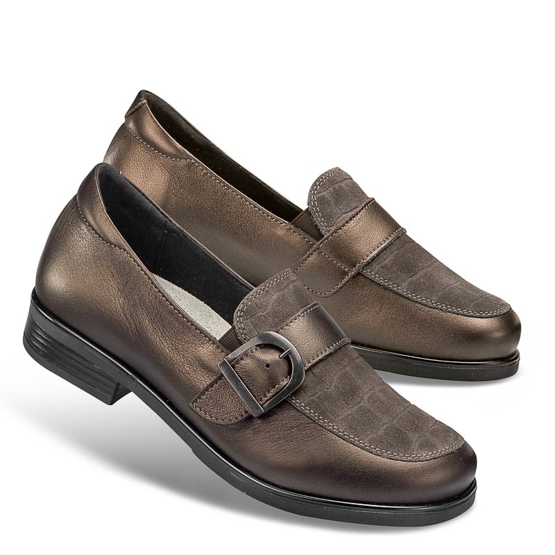 Chaussure confort Helvesko : GOTHA, bronze (cuir nappa)