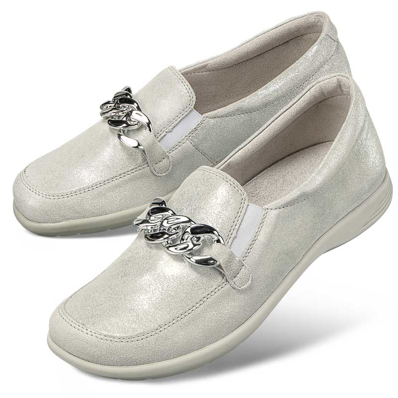 Chaussures de confort Helvesko : modle Selva, gris clair