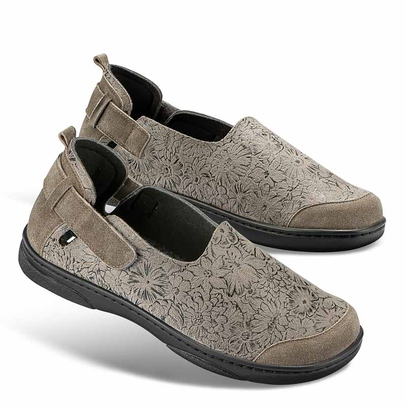 Chaussures de confort Helvesko : modle Cosy, gris-marron