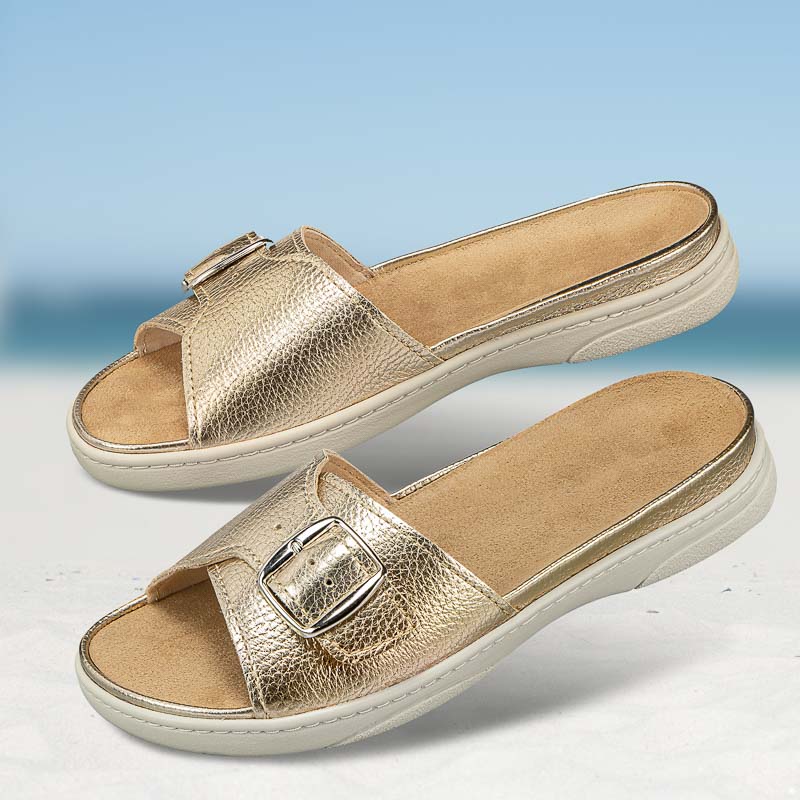 Chaussures de confort Helvesko : modle Vlora, coloris or