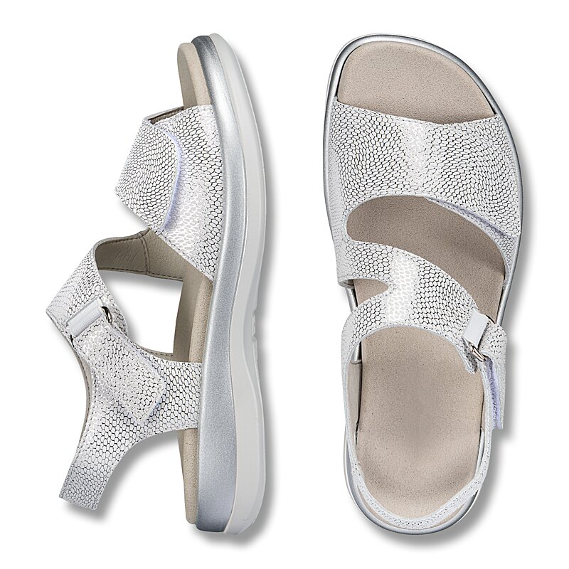 Chaussures de confort Helvesko : mod�le Birka, argent/blanc Image 2