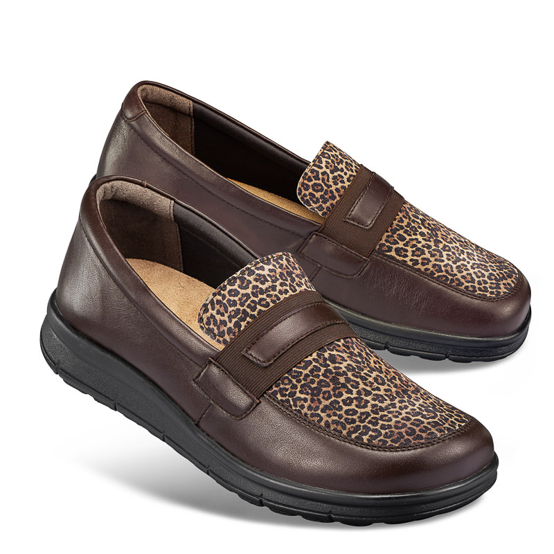 Chaussures de confort Helvesko : modle Alora, marron/lo