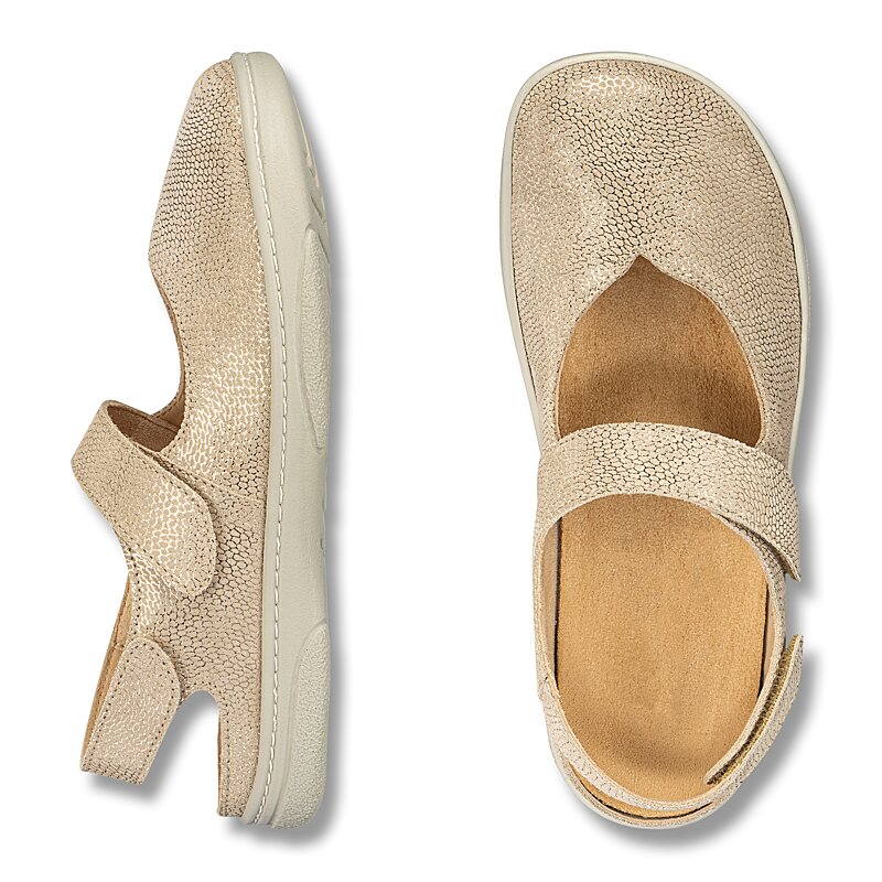 Chaussures de confort Helvesko : mod�le Ani, coloris or/beige Image 2