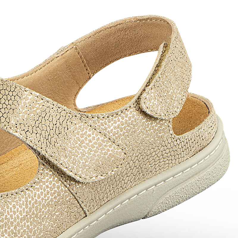 Chaussures de confort Helvesko : mod�le Ani, coloris or/beige Image 3