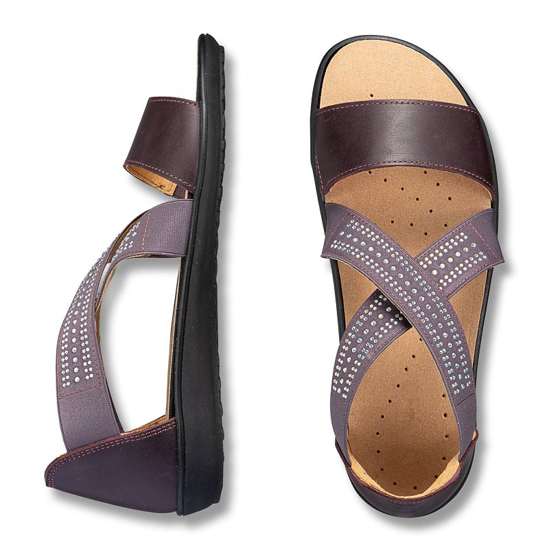 Chaussures de confort Helvesko : modle Ilona, aubergine Image 2