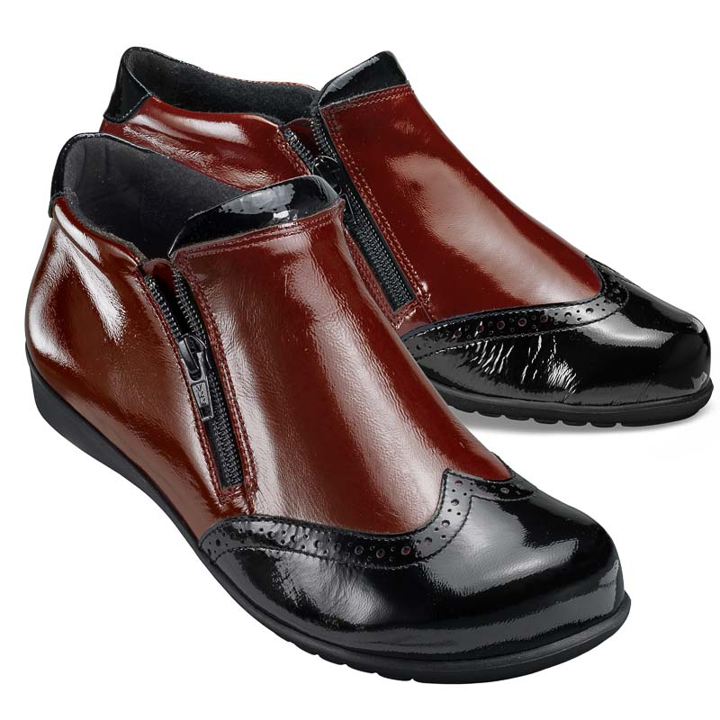 Chaussure confort Helvesko : MIRKA, noir/rouge