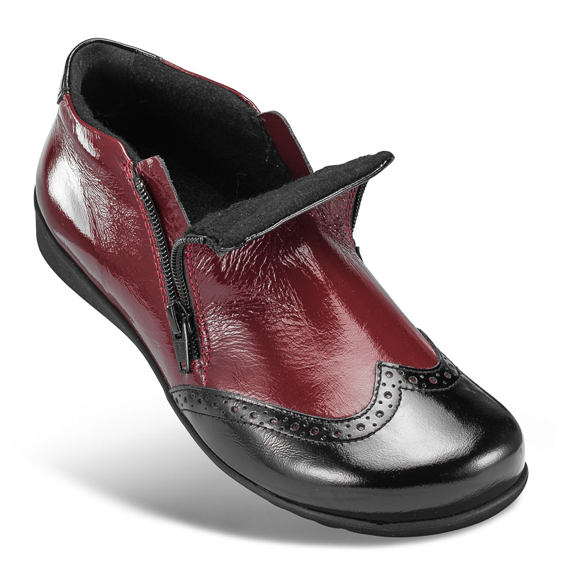 Chaussures de confort Helvesko : modle Mirka, noir/rouge Image 4