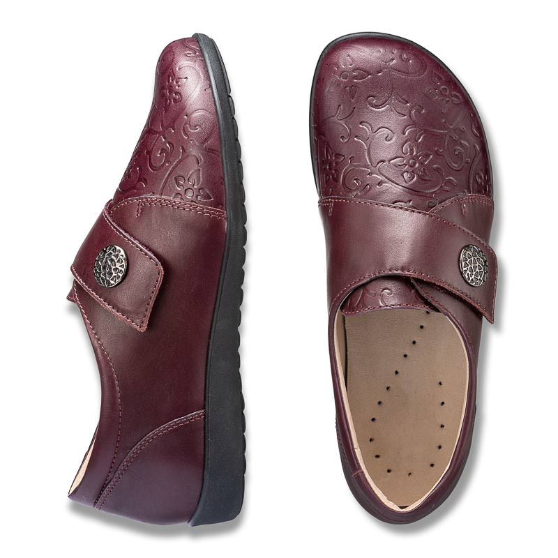 Chaussures de confort Helvesko : mod�le Rada, bordeaux Image 2
