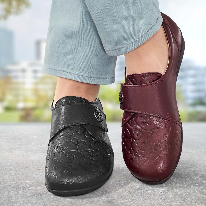 Chaussures de confort Helvesko : mod�le Rada, bordeaux Image 4