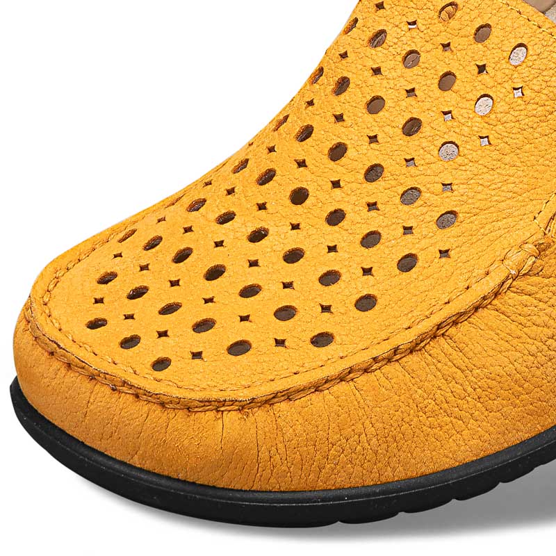 Chaussure confort Helvesko : ALBERTA, safran (cuir nubuck) Image 3