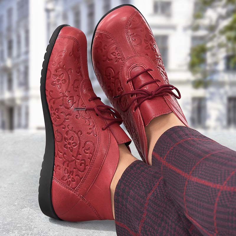 Chaussures de confort Helvesko : modèle Mabella, rouge foncé Image 4