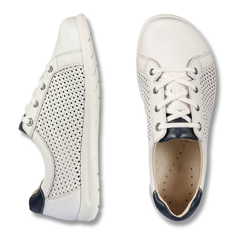Chaussures de confort Helvesko : modle Wilke, blanc/bleu fonc Image 2