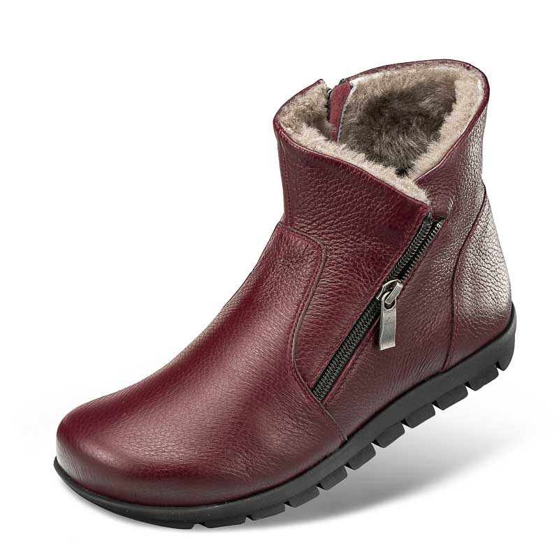Chaussures de confort Helvesko : modèle Kadi, lie-de-vin