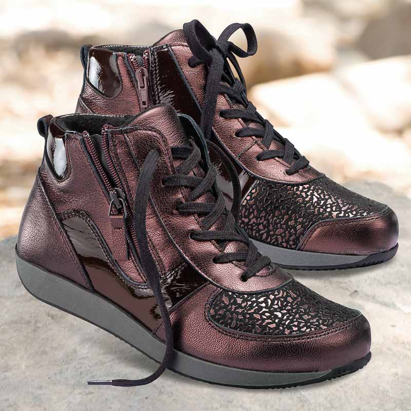 Chaussures de confort Helvesko : modèle Yuma, bordeaux