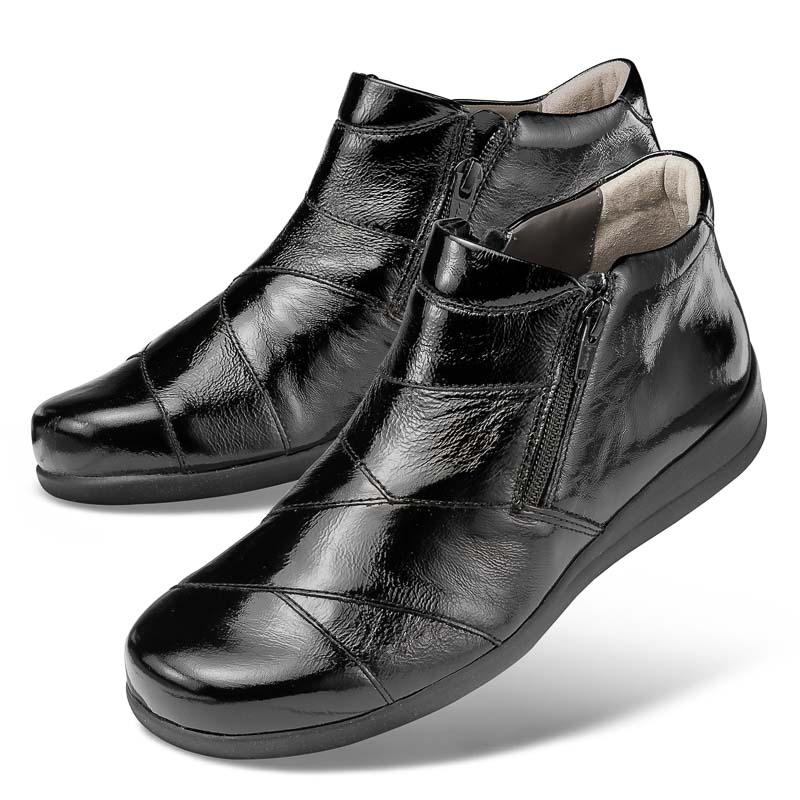 Chaussure confort LadySko : MELODY, noir (cuir vernis)