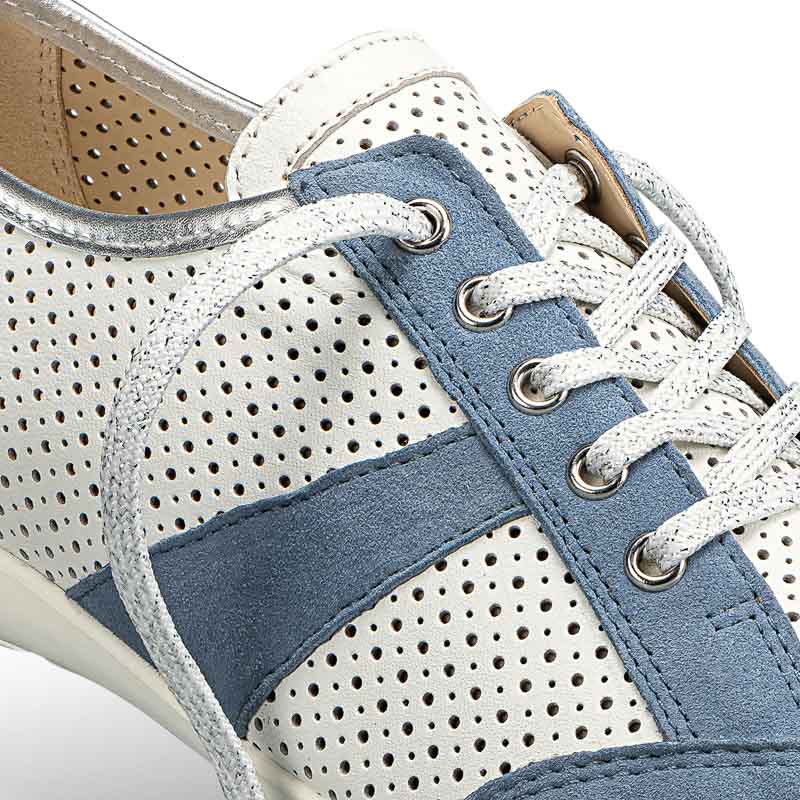 Chaussure confort Helvesko : CHARLENE, coloris jean/blanc Image 2