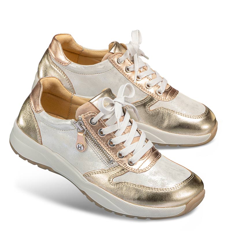 Chaussures de confort Helvesko : mod�le Nizza, coloris or/perle