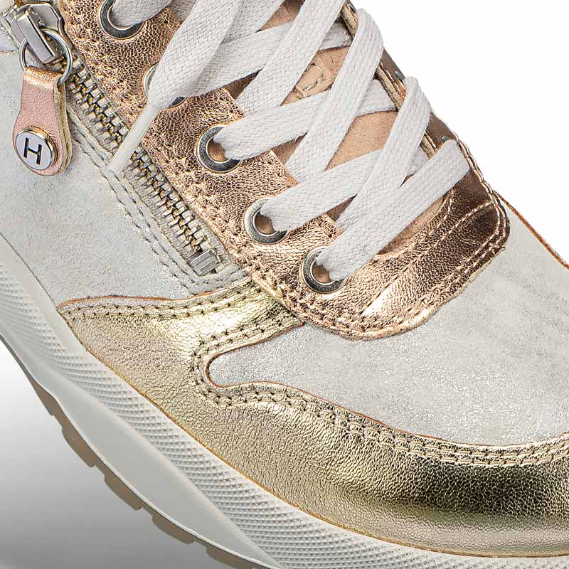 Chaussures de confort Helvesko : mod�le Nizza, coloris or/perle Image 4