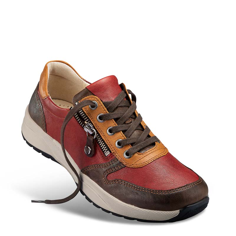 Chaussures de confort Helvesko : modle Nizza, rouge/marron