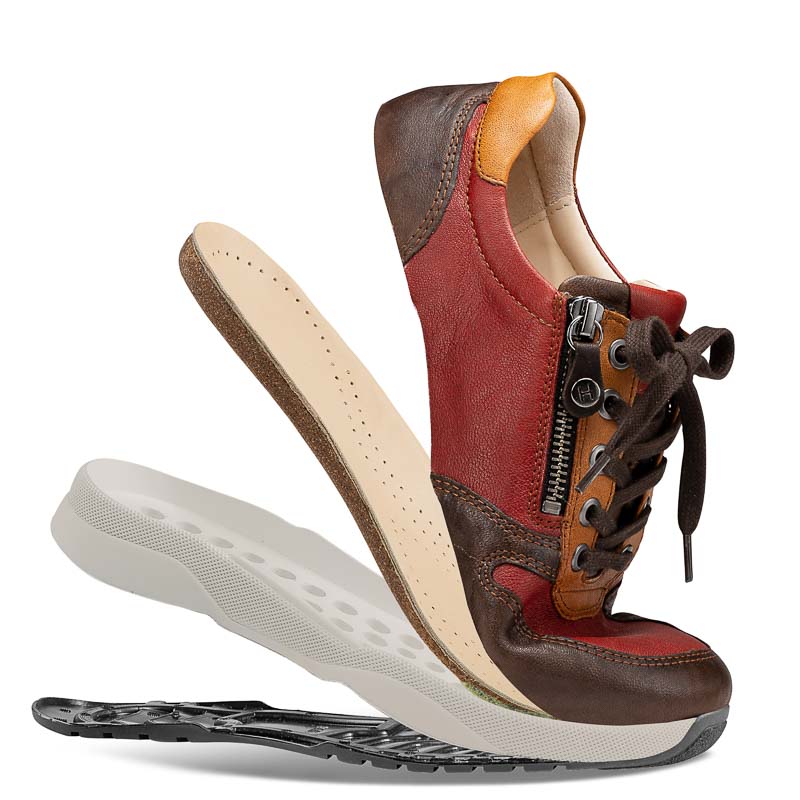 Chaussures de confort Helvesko : modle Nizza, rouge/marron Image 4