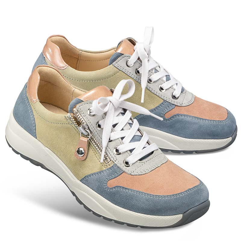 Chaussures de confort Helvesko : mod�le Nizza, bleu/beige