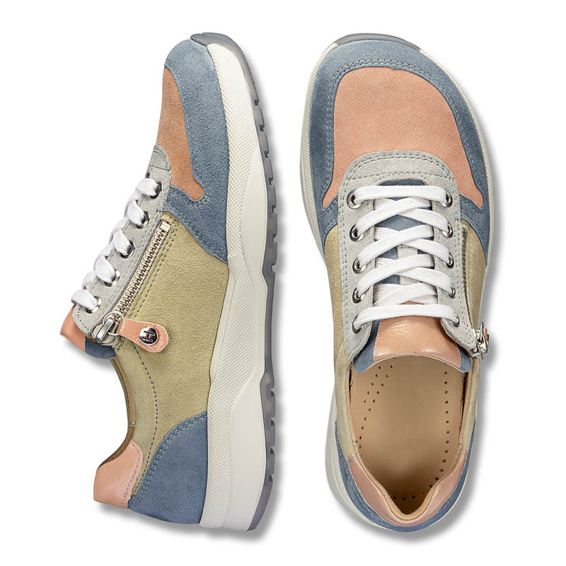 Chaussures de confort Helvesko : mod�le Nizza, bleu/beige Image 2