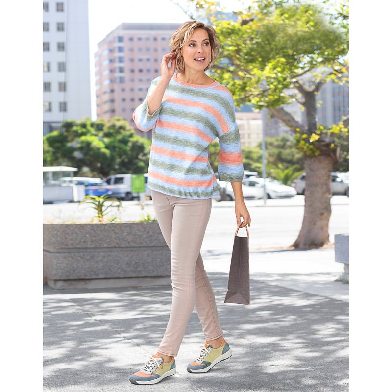 Chaussures de confort Helvesko : mod�le Nizza, bleu/beige Image 3