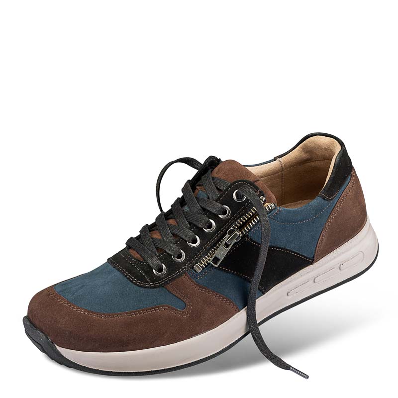 Chaussures de confort Helvesko : modle Alan, marron/bleu