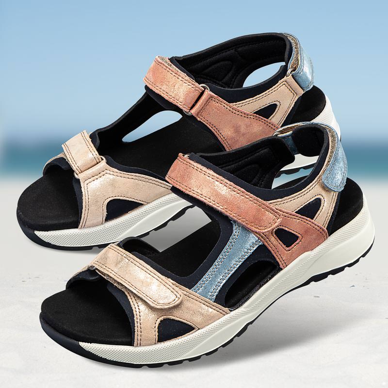 Chaussures de confort Helvesko : modle Saia, beige/bleu