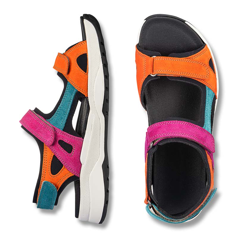 Chaussures de confort Helvesko : modle Saia, orange/turquoise Image 2
