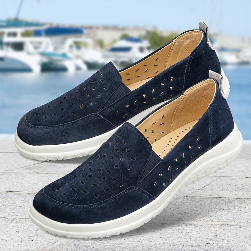 Chaussures de confort Helvesko : mod�le Lori, bleu fonc�