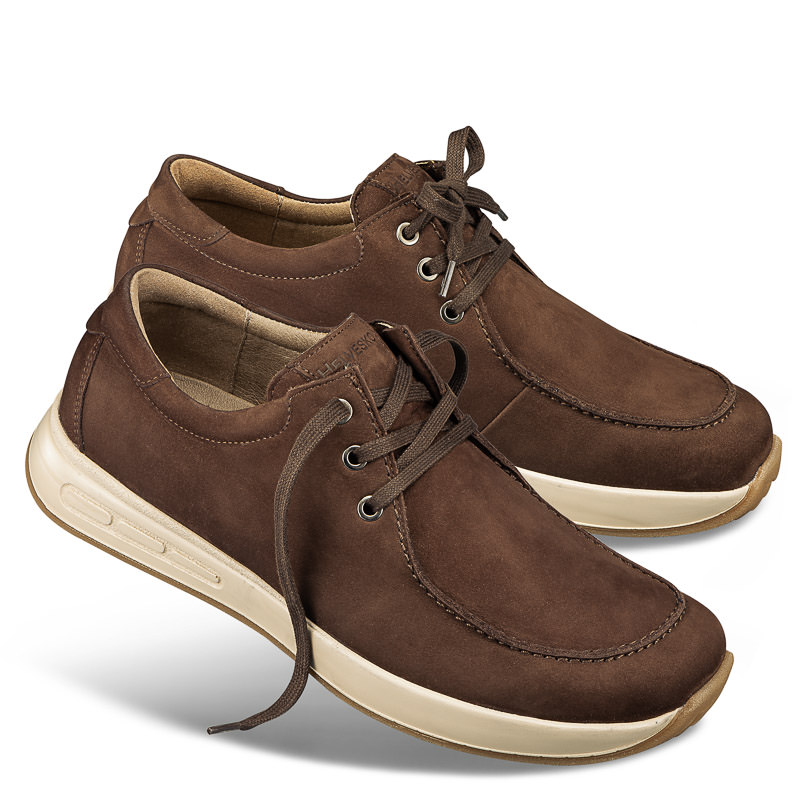 Chaussures de confort Helvesko : modle Casano, marron fonc