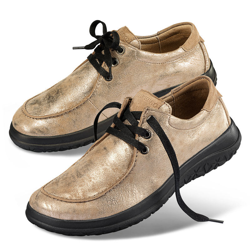 Chaussures de confort Helvesko : modle Orea, beige/coloris or